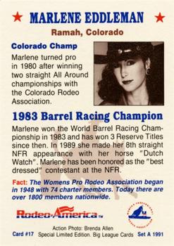 1991 Rodeo America Set A #17 Marlene Eddleman Back